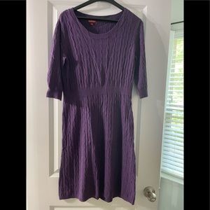 Target Merona Purple Sweater Dress 3/4 Sleeve